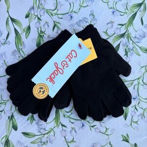 Cat & Jack 3-pk of Kids Gloves, NWT, OSFM, Black